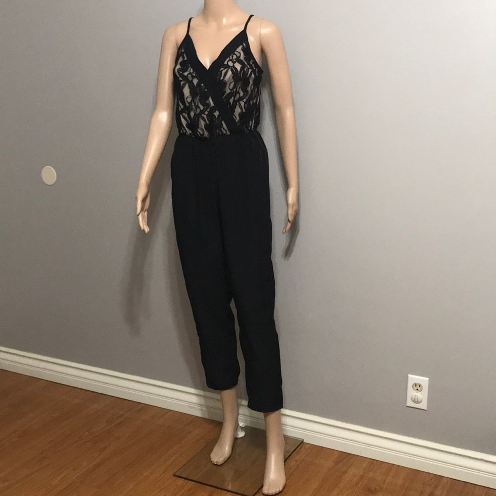 Forever 21 Black Lace Jumpsuit with 2 Side Pockets